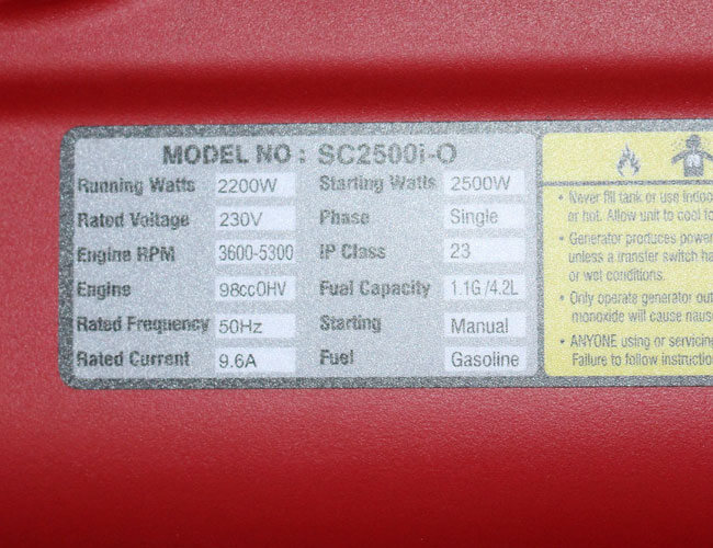 генератор Senci SC2500i-O характеристики