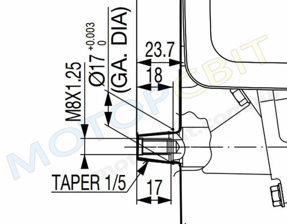 розмір вала двигуна Honda GXR120 RT KREU OH